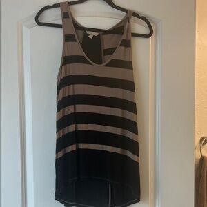 Banana Republic Black and Tan Striped Tank Top